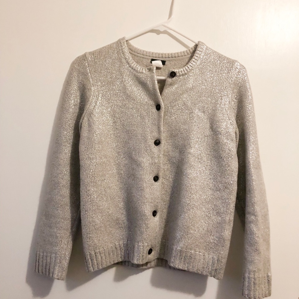 J.Crew silver sparkly cardigan